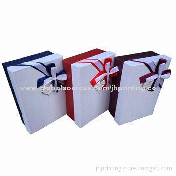 Elegant Gift Box with Bowknot, Made of Stiff Chipboard, OEM Orders are Welcome
